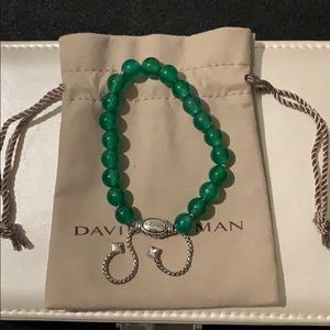 David Yurman Green Onyx Beaded Bracelet